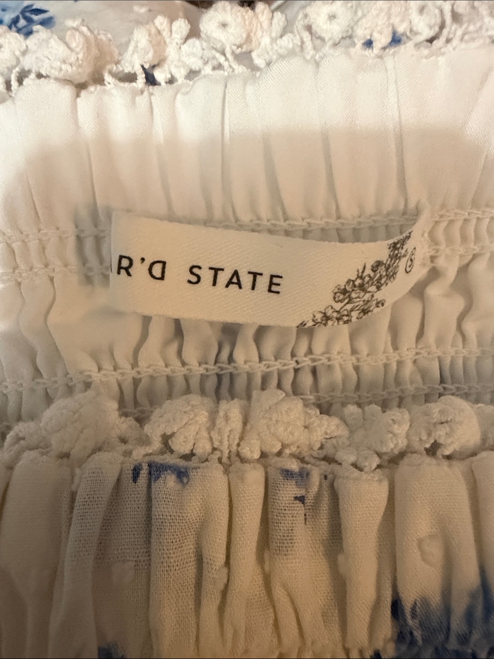 Altar'd State White Dress with Blue Floral Print - Picture 2 of 2